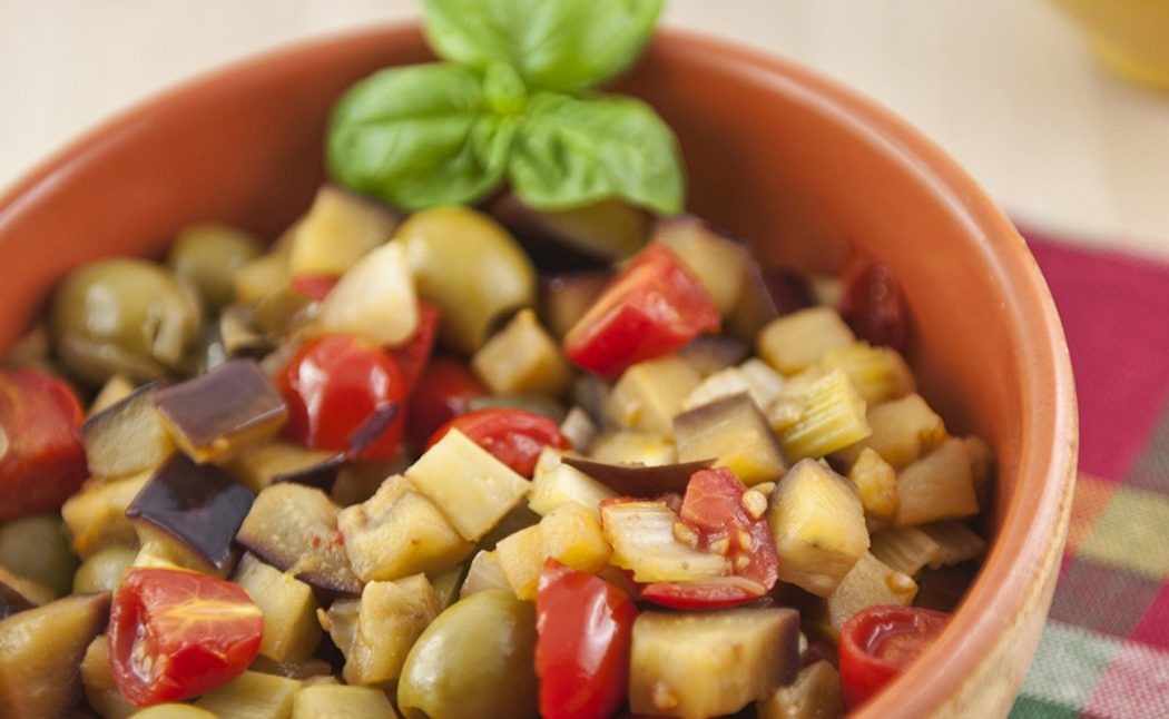 caponata light con melanzane olive