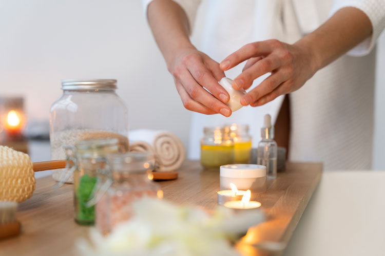 Le candele utilizzate nel Candle Massage hanno formulazioni specifiche e a base di ingredienti naturali.